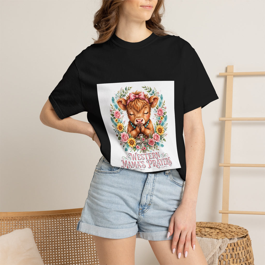 Western Mama Prayer Cow T-Shirt