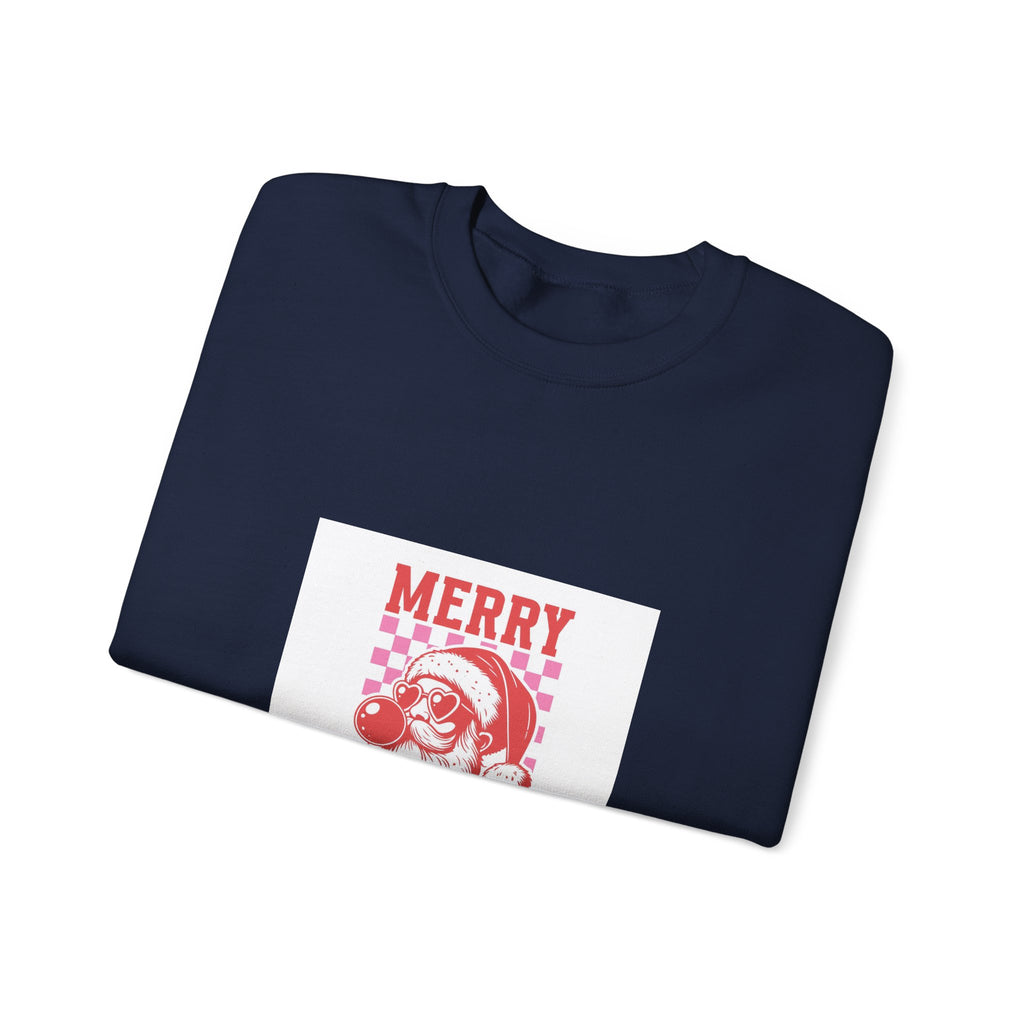 Christmas Santa Crewneck Sweatshirt – 'Merry Christmas' Retro Santa Design