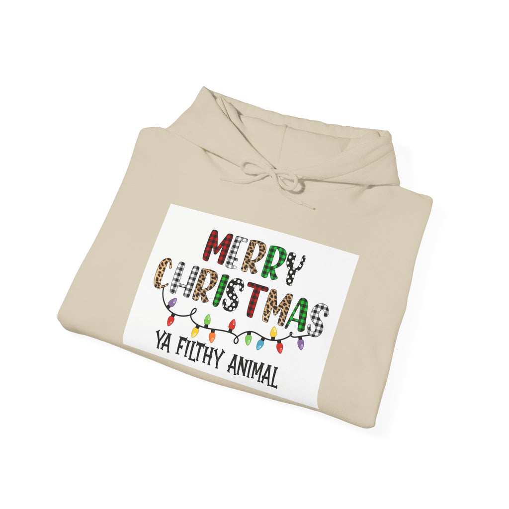 Christmas Hoodie – "Merry Christmas Ya Filthy Animal" Funny Holiday Pullover