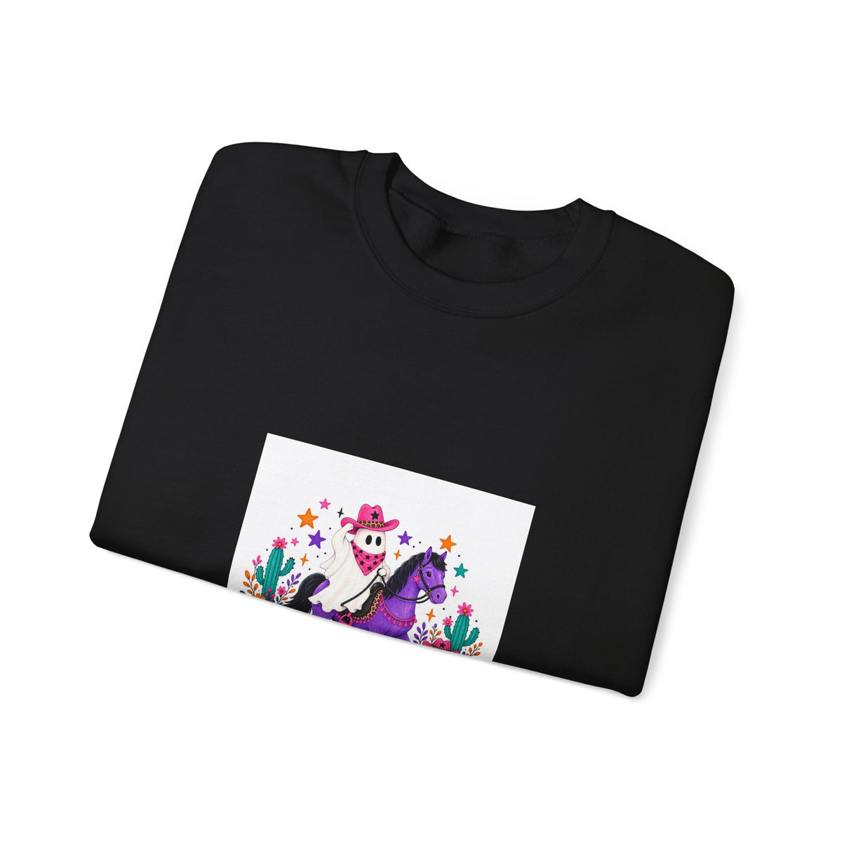 Halloween Unicorn Crewneck Sweatshirt — Cute Spooky Pony with Ghosts & Pumpkins