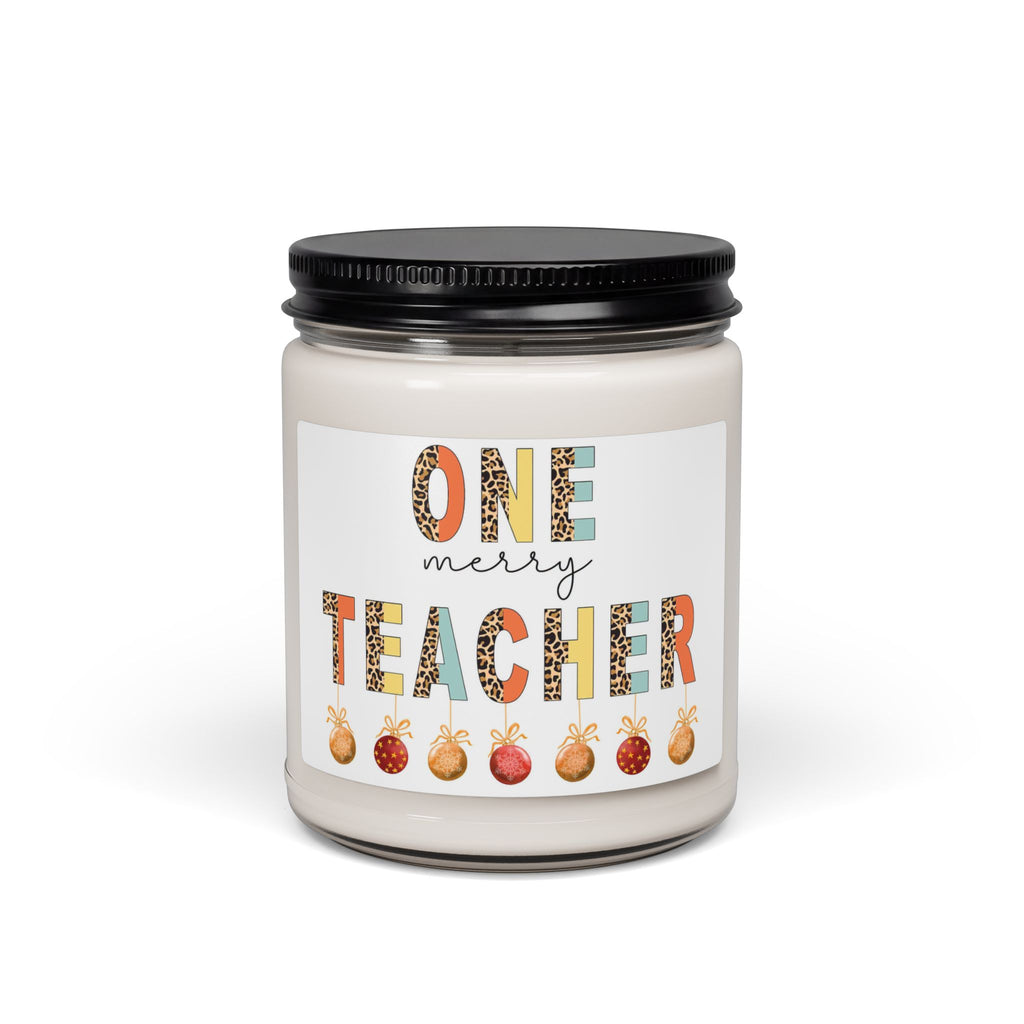 One Merry Teacher Scented Soy Candle – 9oz Holiday Teacher Gift