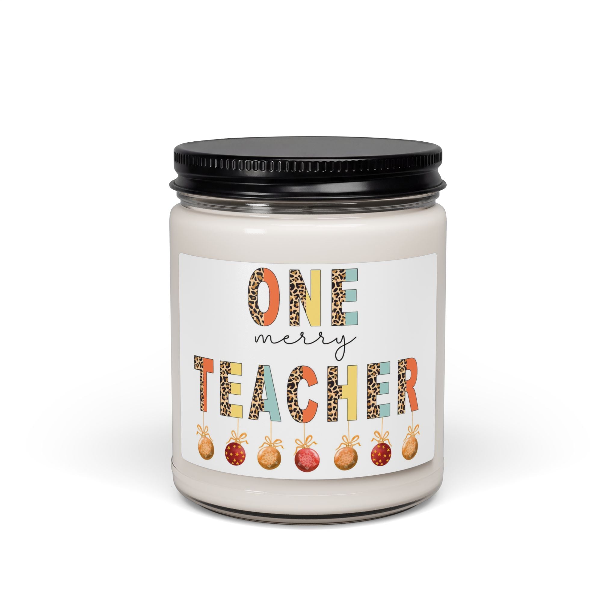 One Merry Teacher Scented Soy Candle – 9oz Holiday Teacher Gift