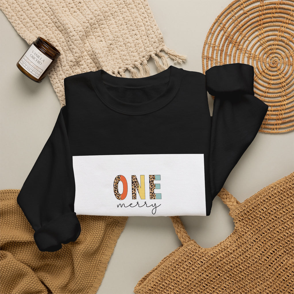 Teacher Sweatshirt – "One Merry Teacher" Festive Apple Crewneck