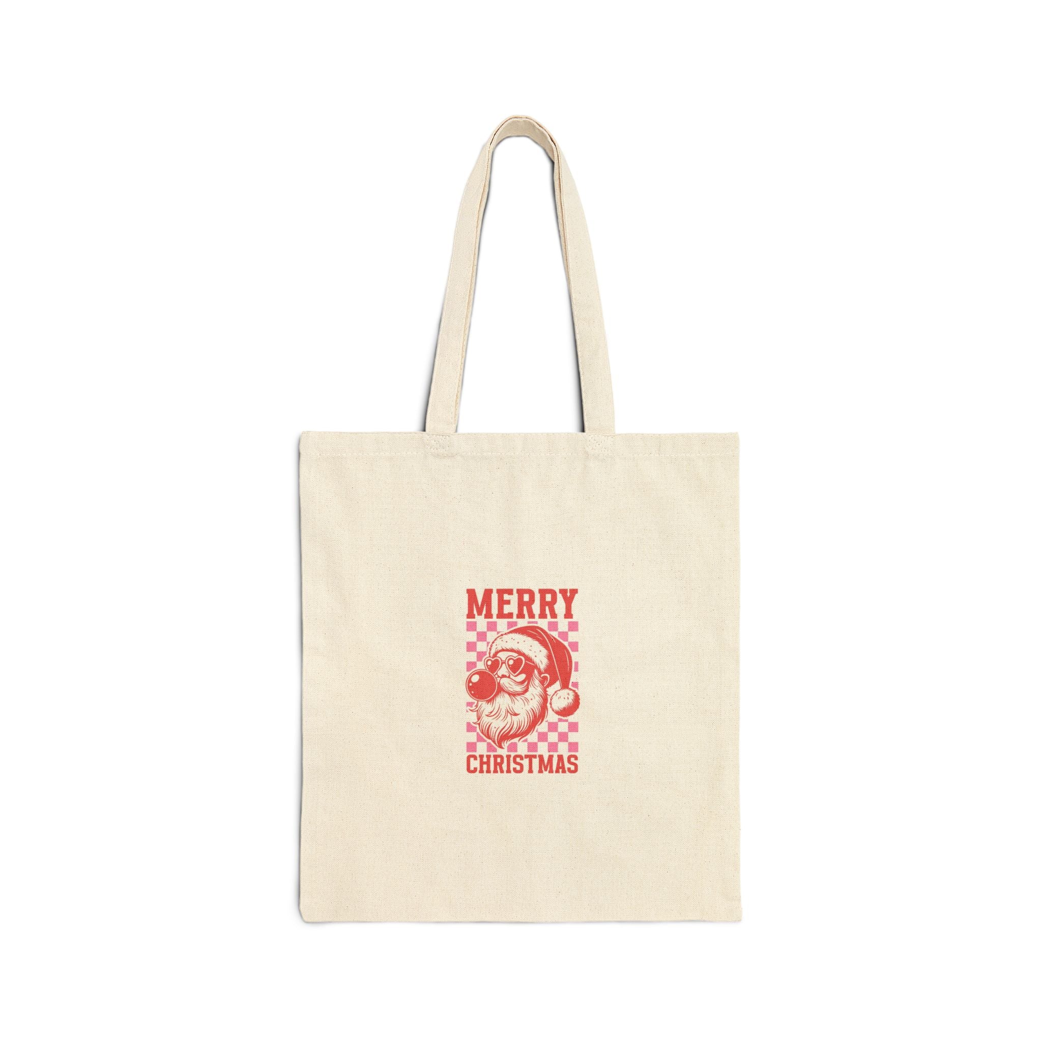 Christmas Santa Tote Bag – 'Merry Christmas' Retro Santa Canvas Tote
