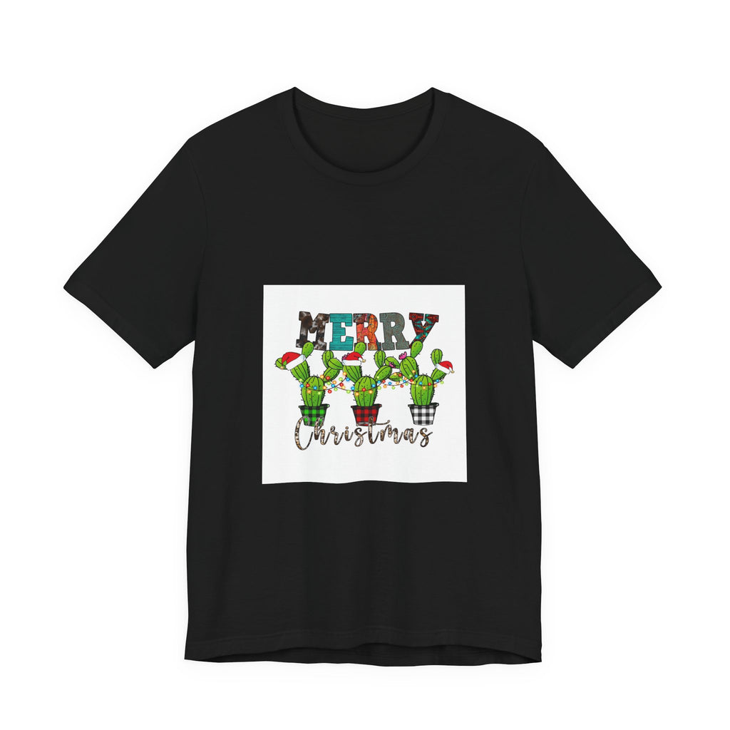 Merry Christmas Cactus Tee — Festive Holiday Succulent Shirt