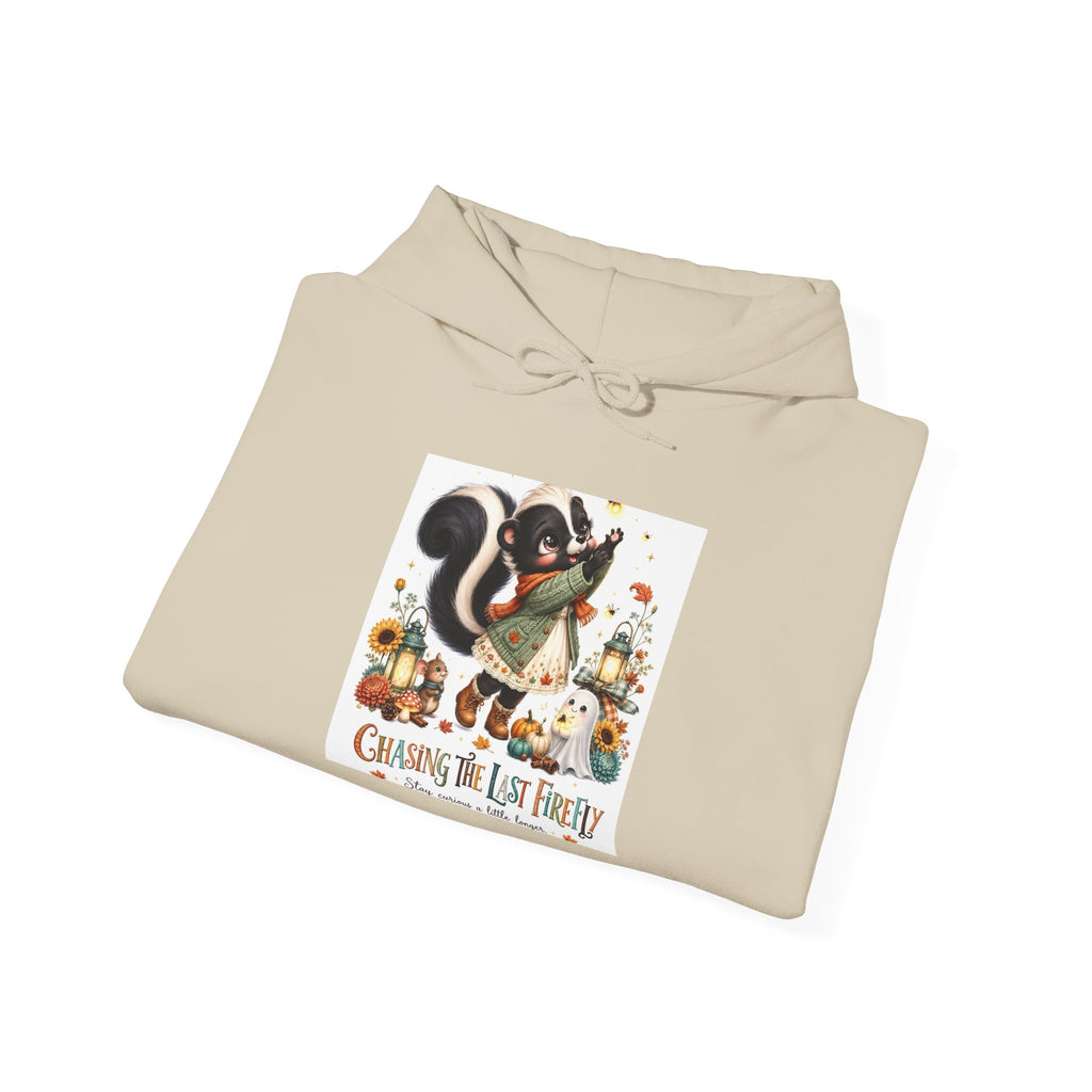Cozy Woodland Skunk Hoodie - Chasing the Leaf Fairy Autumn Sweatshirt