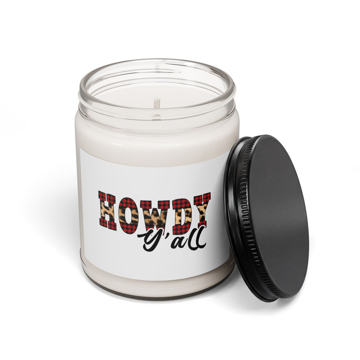 Howdy Y'all Plaid Soy Candle — 9oz Scented Jar