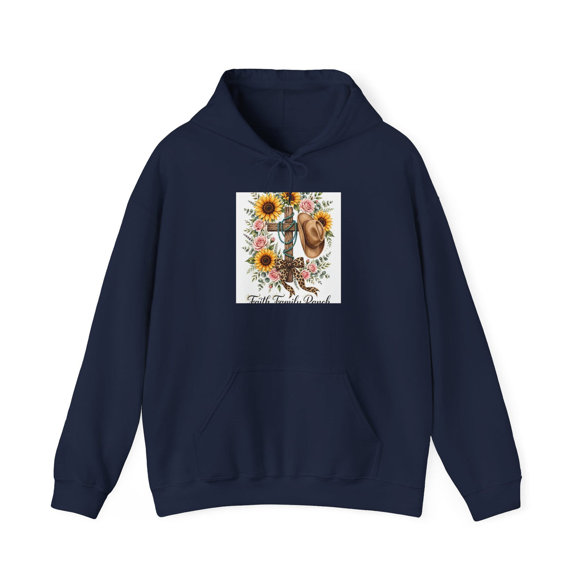 Horse & Sunflower Hoodie - Rustic Western Equestrian Sweatshirt
