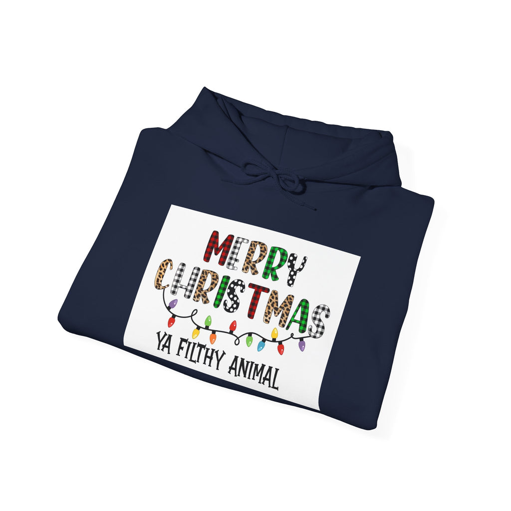 Christmas Hoodie – "Merry Christmas Ya Filthy Animal" Funny Holiday Pullover