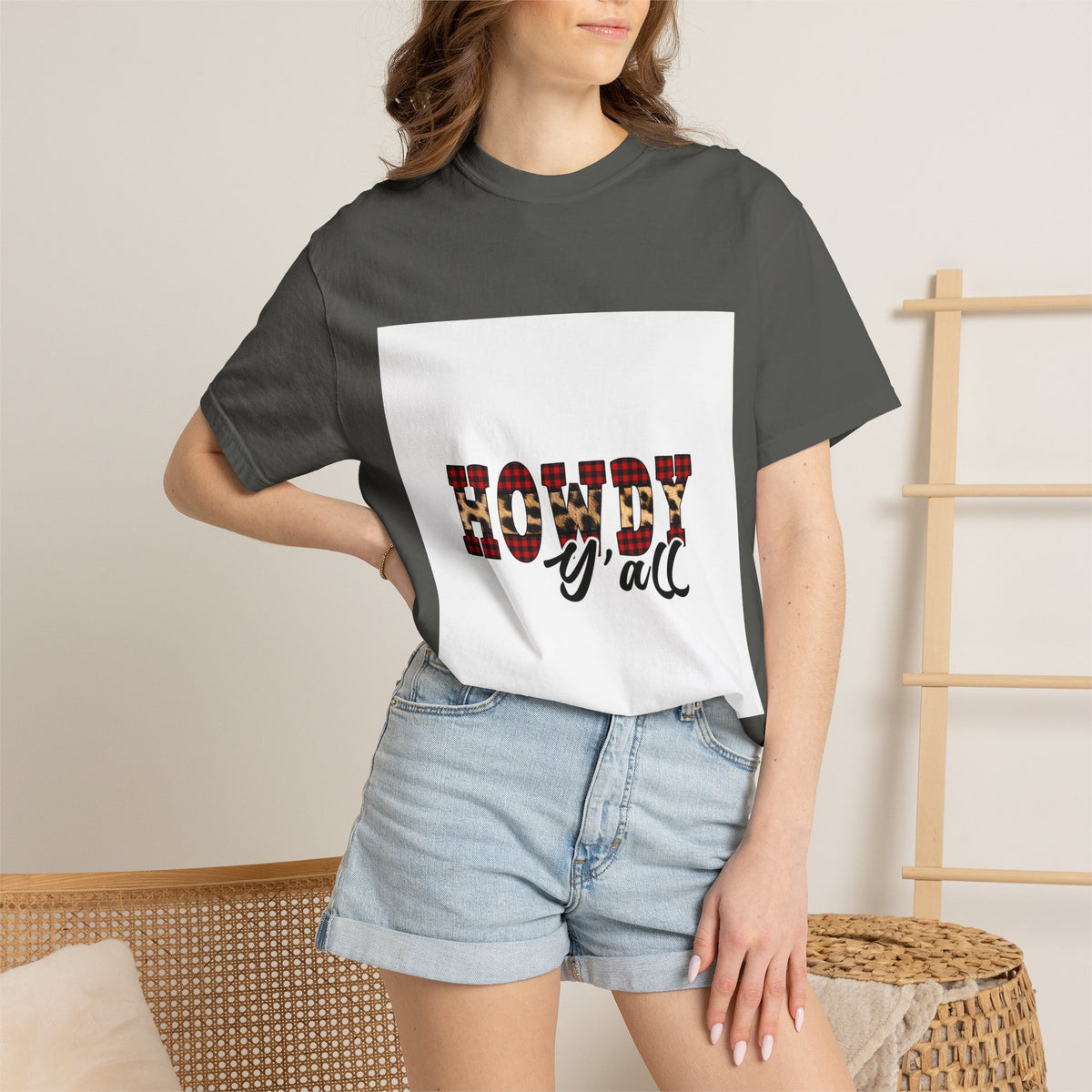 Howdy y'all T-Shirt — Plaid Western Graphic Tee