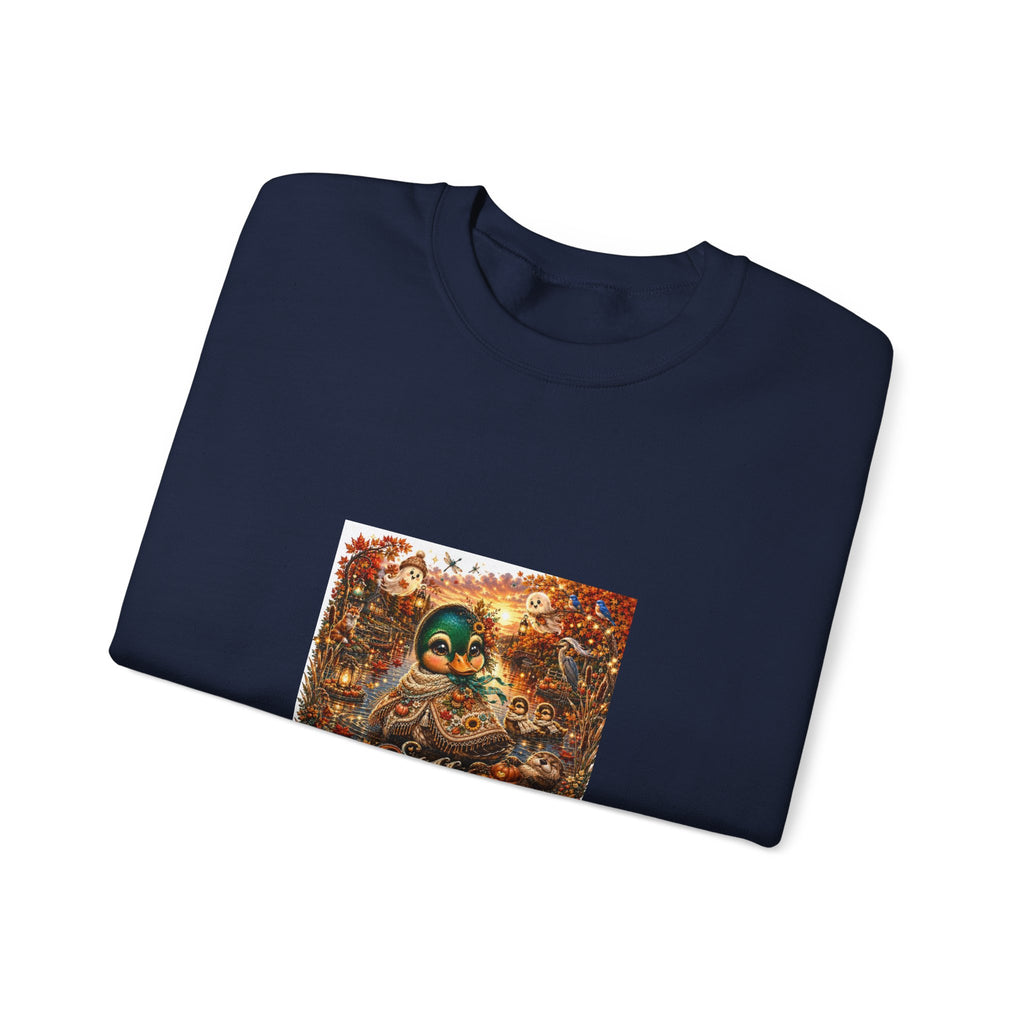 Autumn Sunset Skull Crewneck Sweatshirt – 'Still Waters' Vintage Halloween Graphic