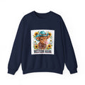 Western Mama Cow Sweatshirt — Sunflower Cowboy Cow Graphic Crewneck