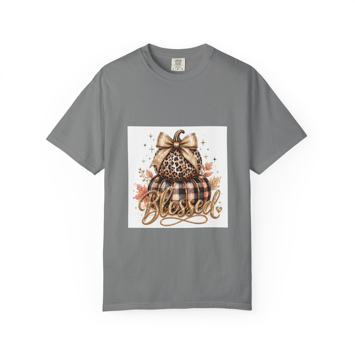 Blessed Pumpkin T-Shirt — Fall Leopard & Buffalo Plaid Pumpkin Graphic