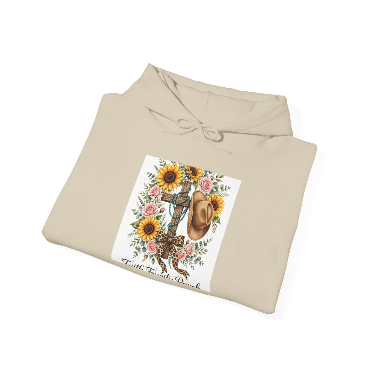 Horse & Sunflower Hoodie - Rustic Western Equestrian Sweatshirt