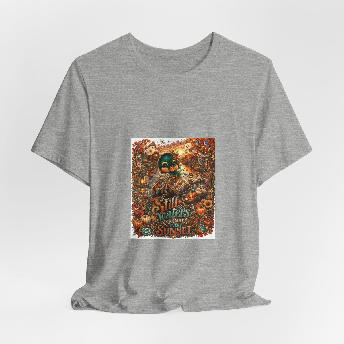Skull Sunset Tee — 'Still Waters' Floral Skull Graphic T-Shirt