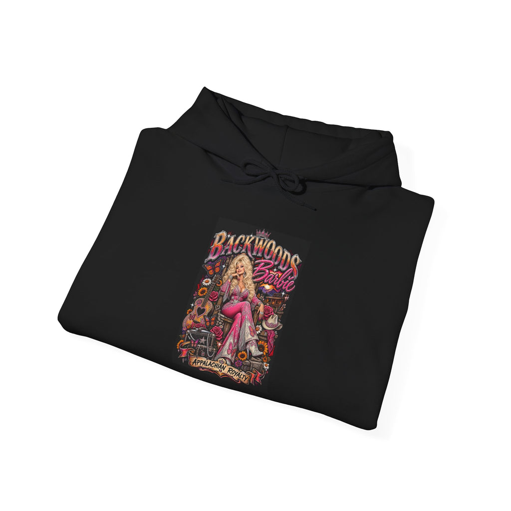 Retro Pin-Up Hoodie — 'Backwoods Barbie' Vintage Poster Pullover