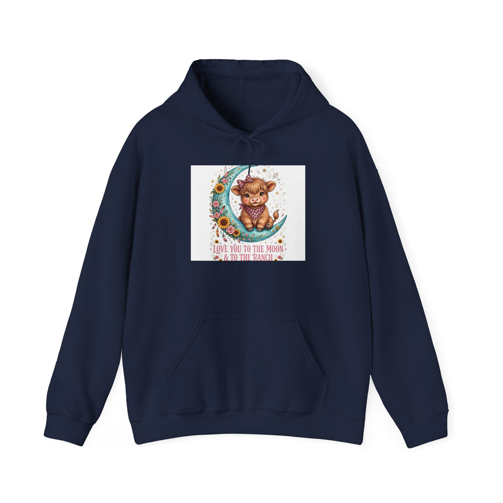 Bear on Moon Hoodie - "Love You to the Moon & to the Back" Cozy Graphic Sweatshirt