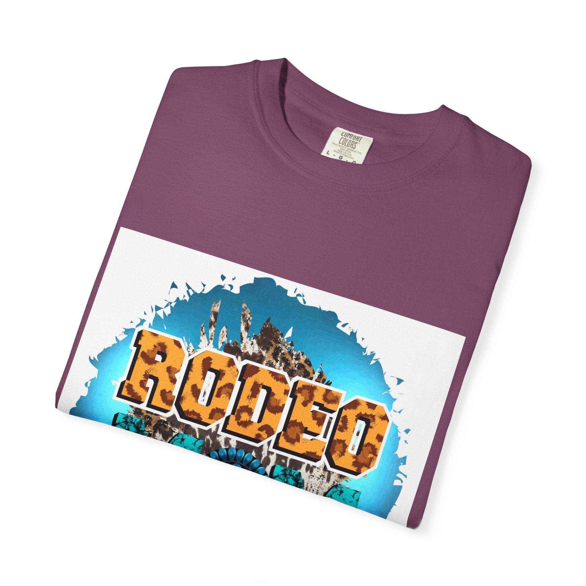 Rodeo Mom Graphic T-Shirt — Western Cowgirl Bronc & Turquoise Design