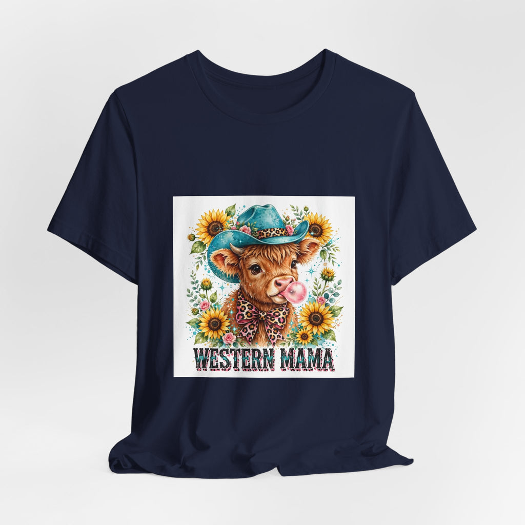 Western Mama Cow Tee — Floral Cowboy Cowgirl Graphic T-Shirt