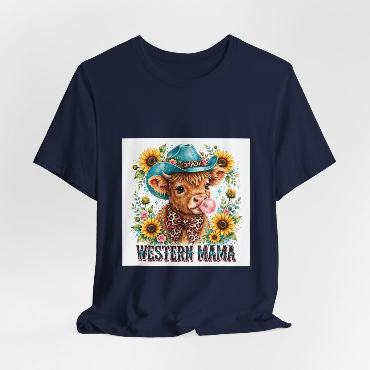 Western Mama Cow Tee — Floral Cowboy Cowgirl Graphic T-Shirt