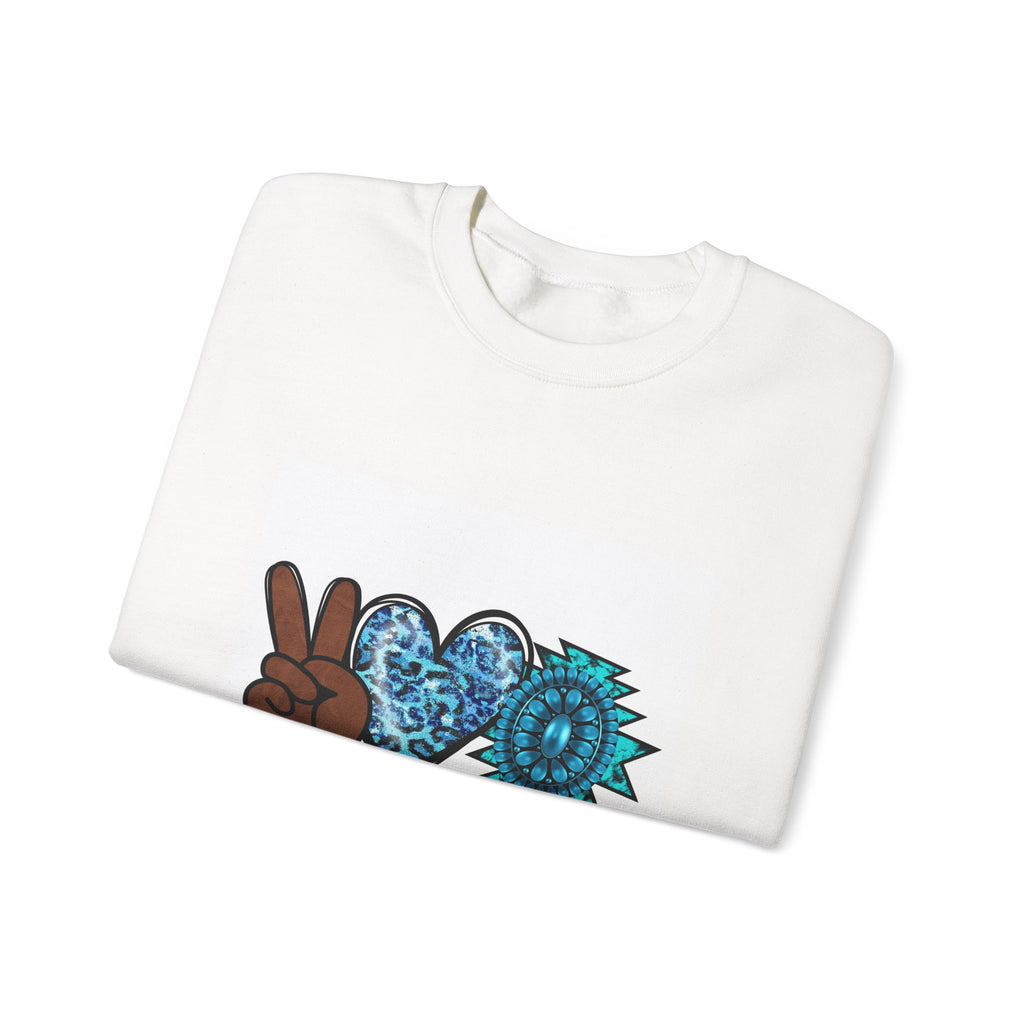 Peace Love Turquoise Crewneck Sweatshirt