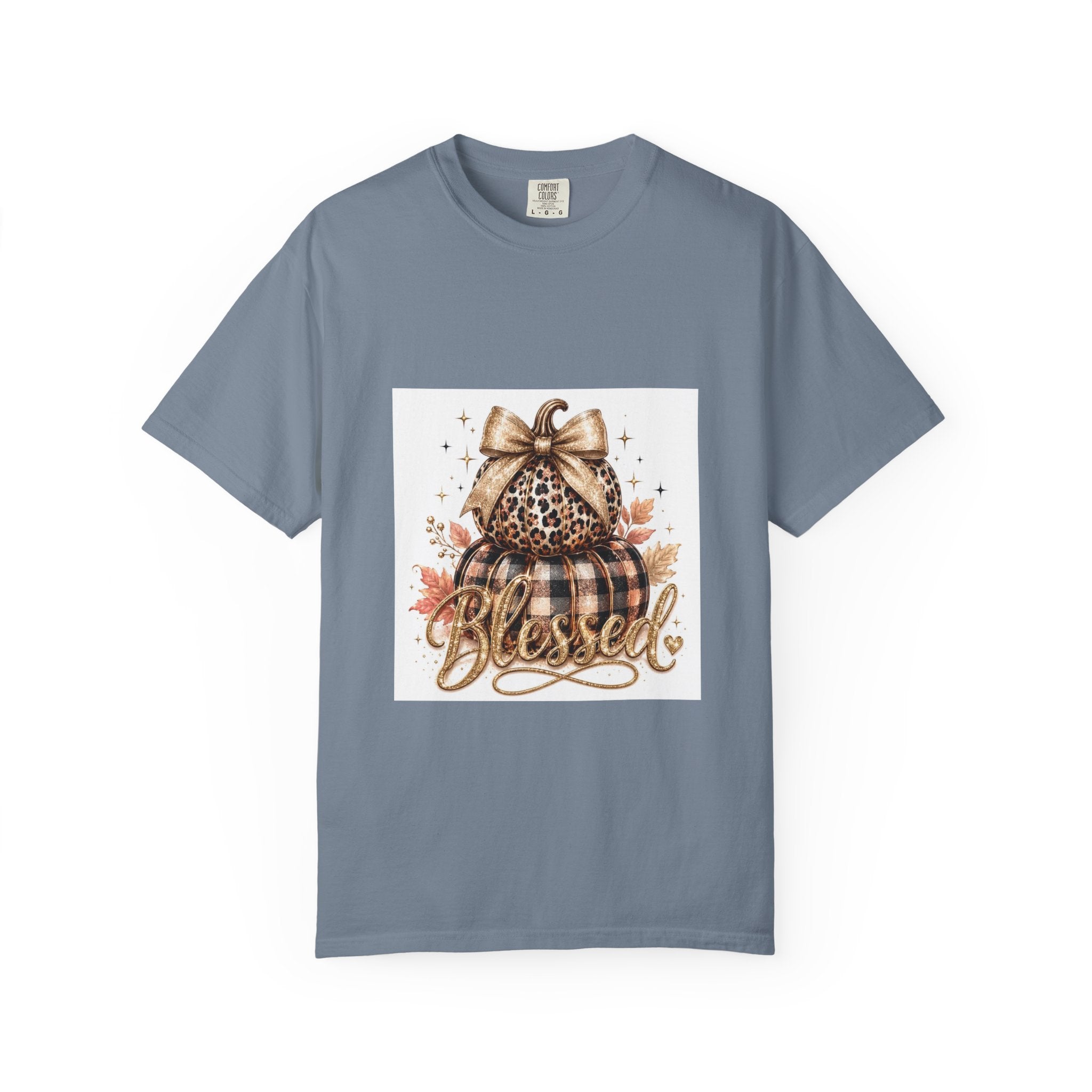 Blessed Pumpkin T-Shirt — Fall Leopard & Buffalo Plaid Pumpkin Graphic
