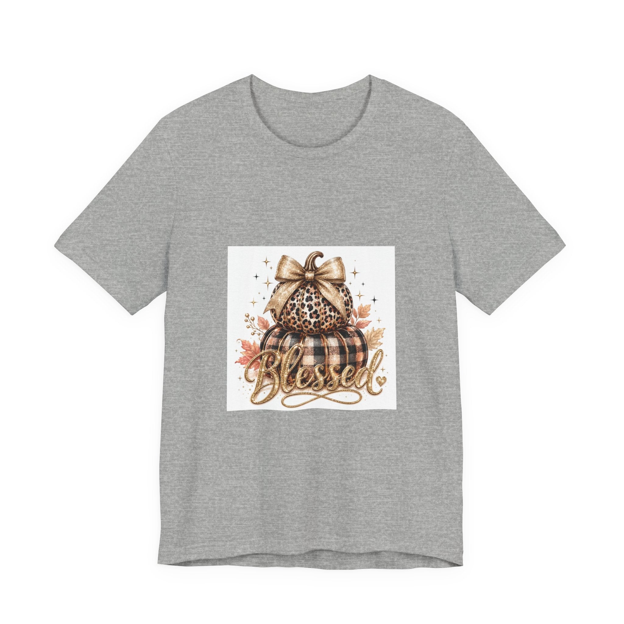 Blessed Pumpkin T-Shirt — Leopard Plaid Fall Graphic Tee