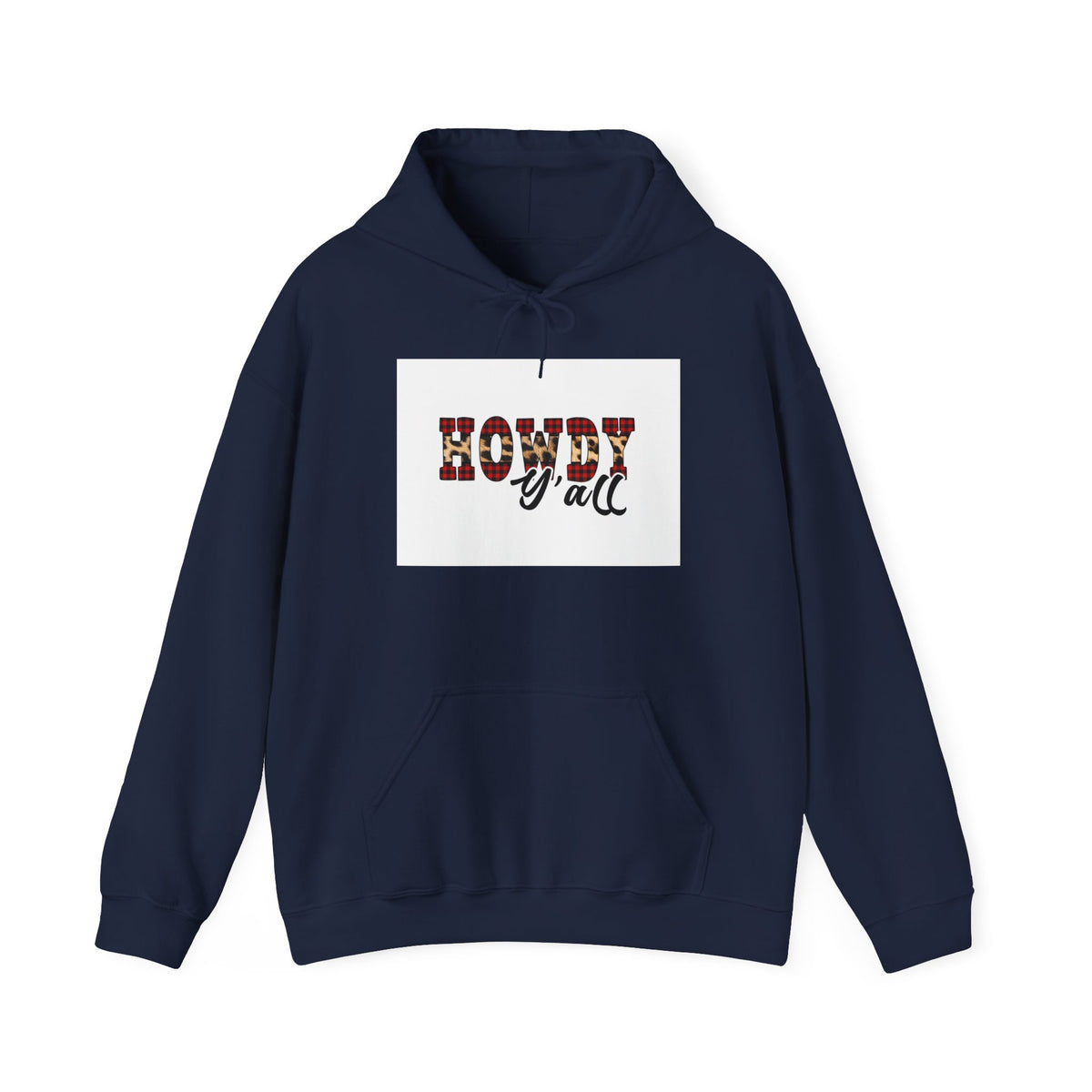 Howdy Y'all Hoodie – Western Plaid Cowgirl Graphic Pullover