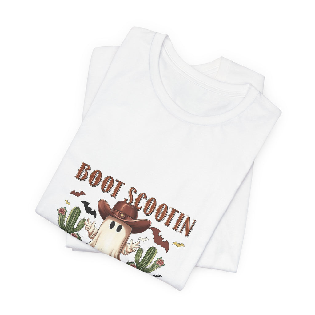 Ghost Cowboy Tee - "Boot Scootin Spooky" Western Halloween T-Shirt