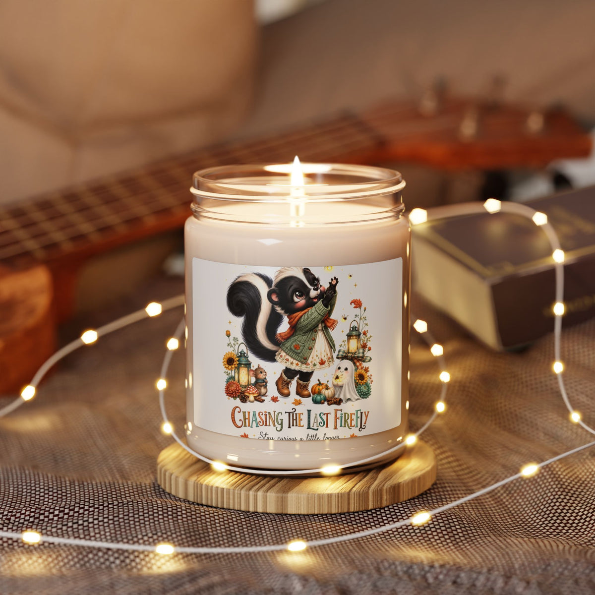 Chasing the Last Firefly Soy Candle — 9oz Scented Jar (Cozy Rustic, Fall Keepsake)