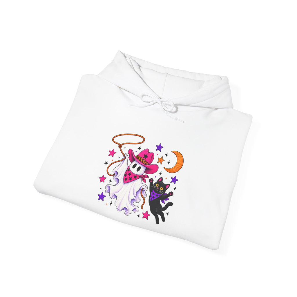 Cute Astronaut Cat Hoodie – Space Kitty with Stars & Moon Pullover