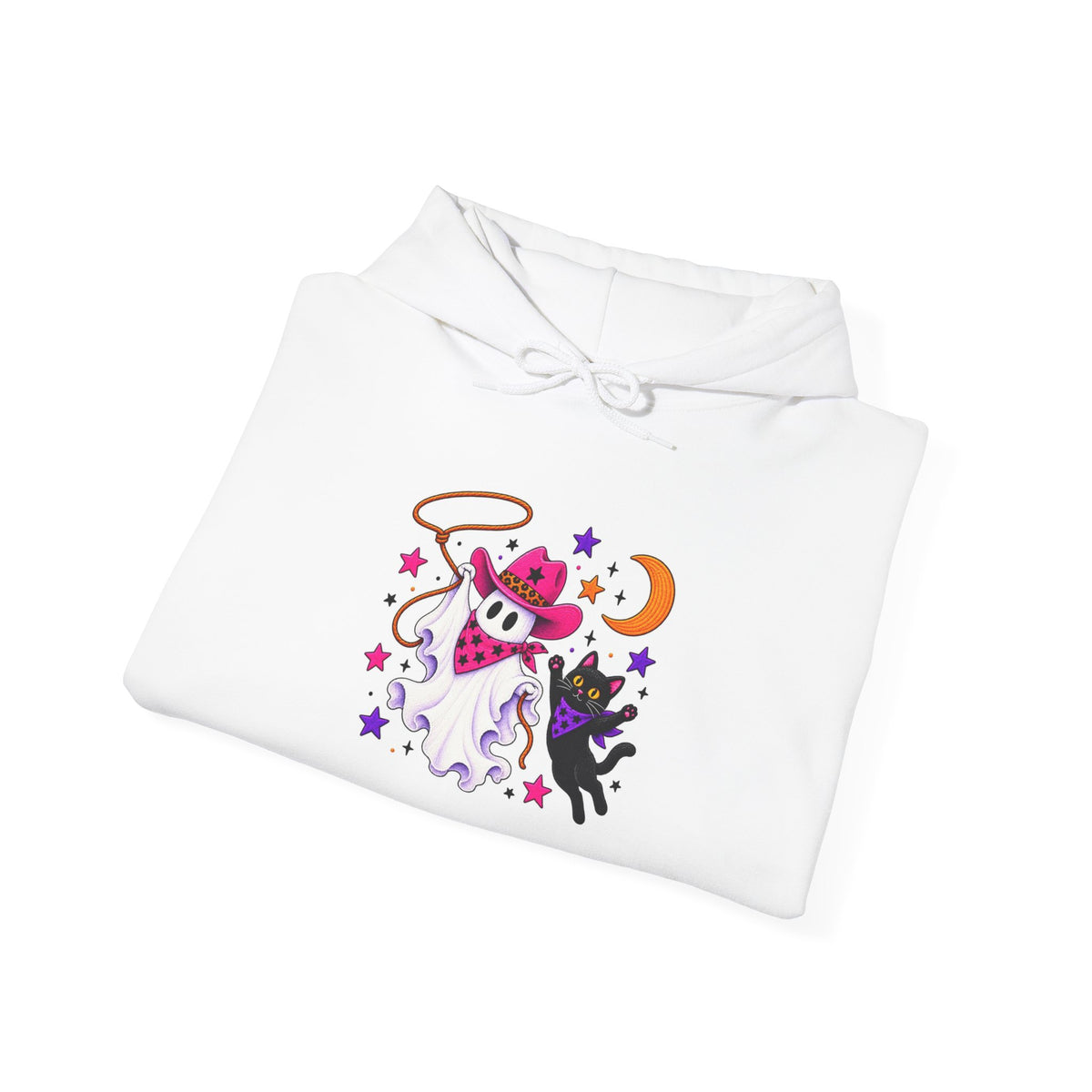 Cute Astronaut Cat Hoodie – Space Kitty with Stars & Moon Pullover