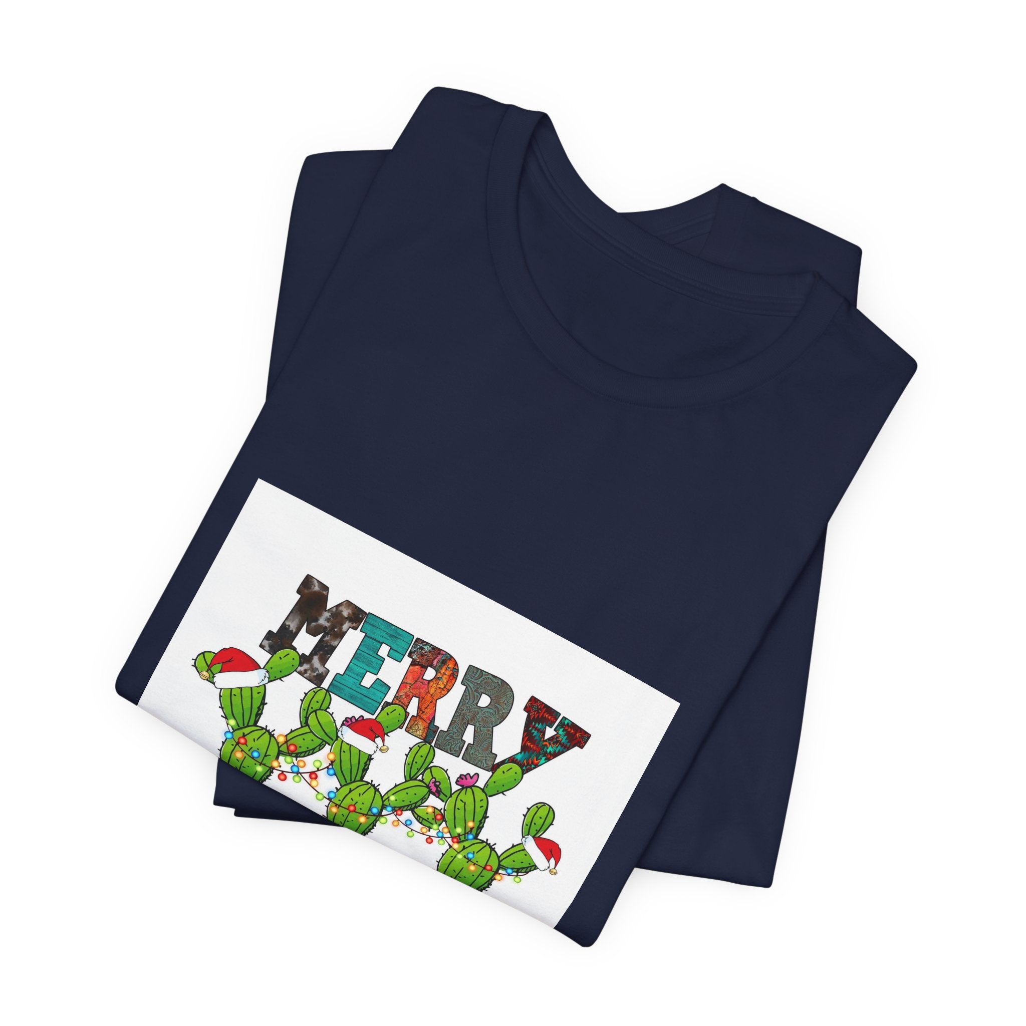 Merry Christmas Cactus Tee — Festive Holiday Succulent Shirt