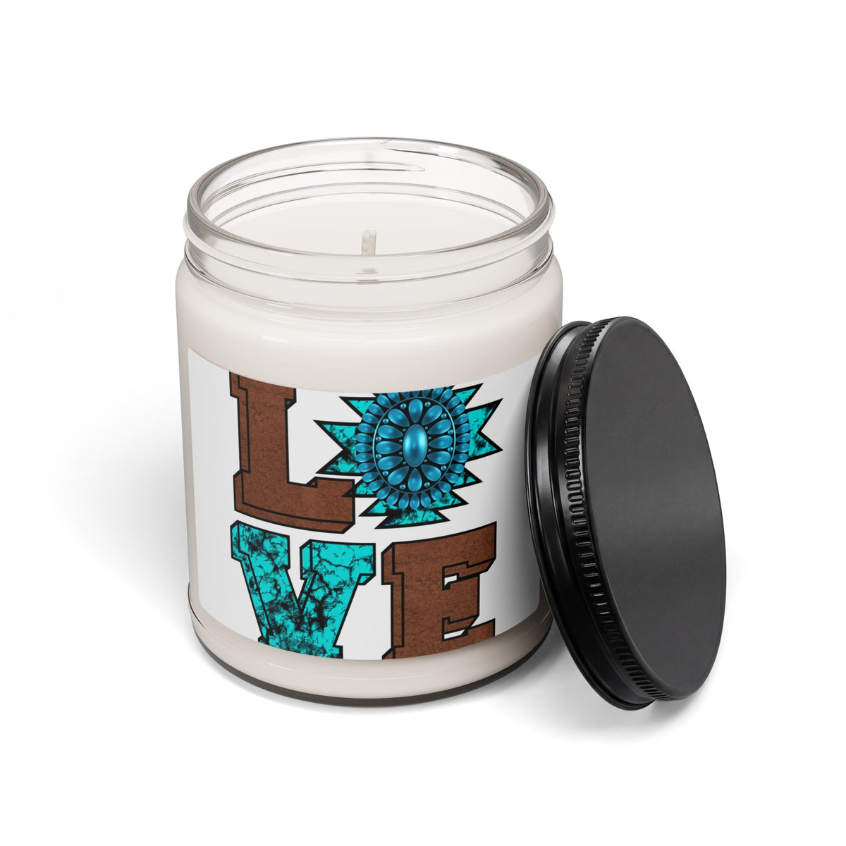 LOVE Turquoise Western Soy Candle — 9oz Scented Jar