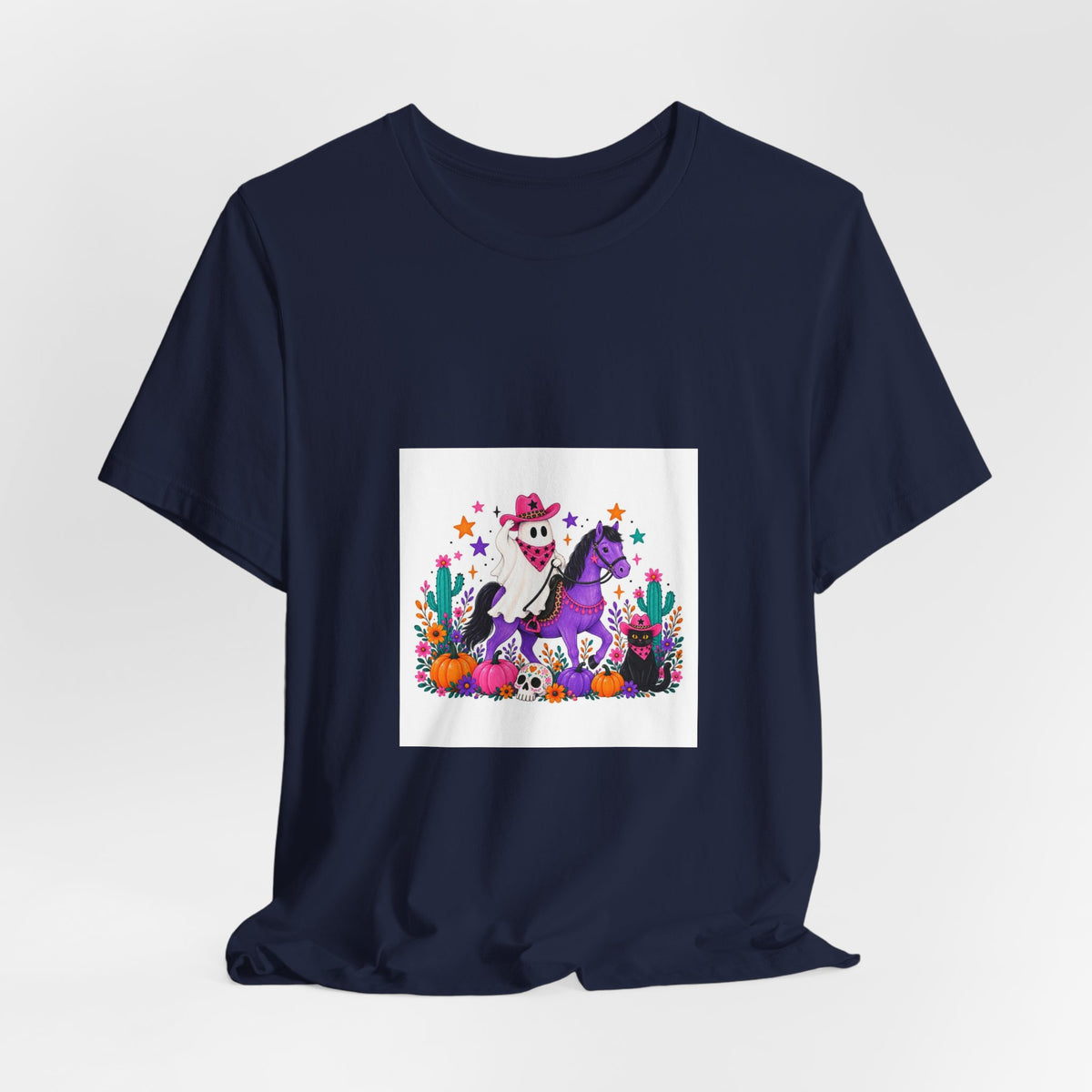 Halloween Skeleton Horse T-Shirt — Dia de los Muertos Desert Scene