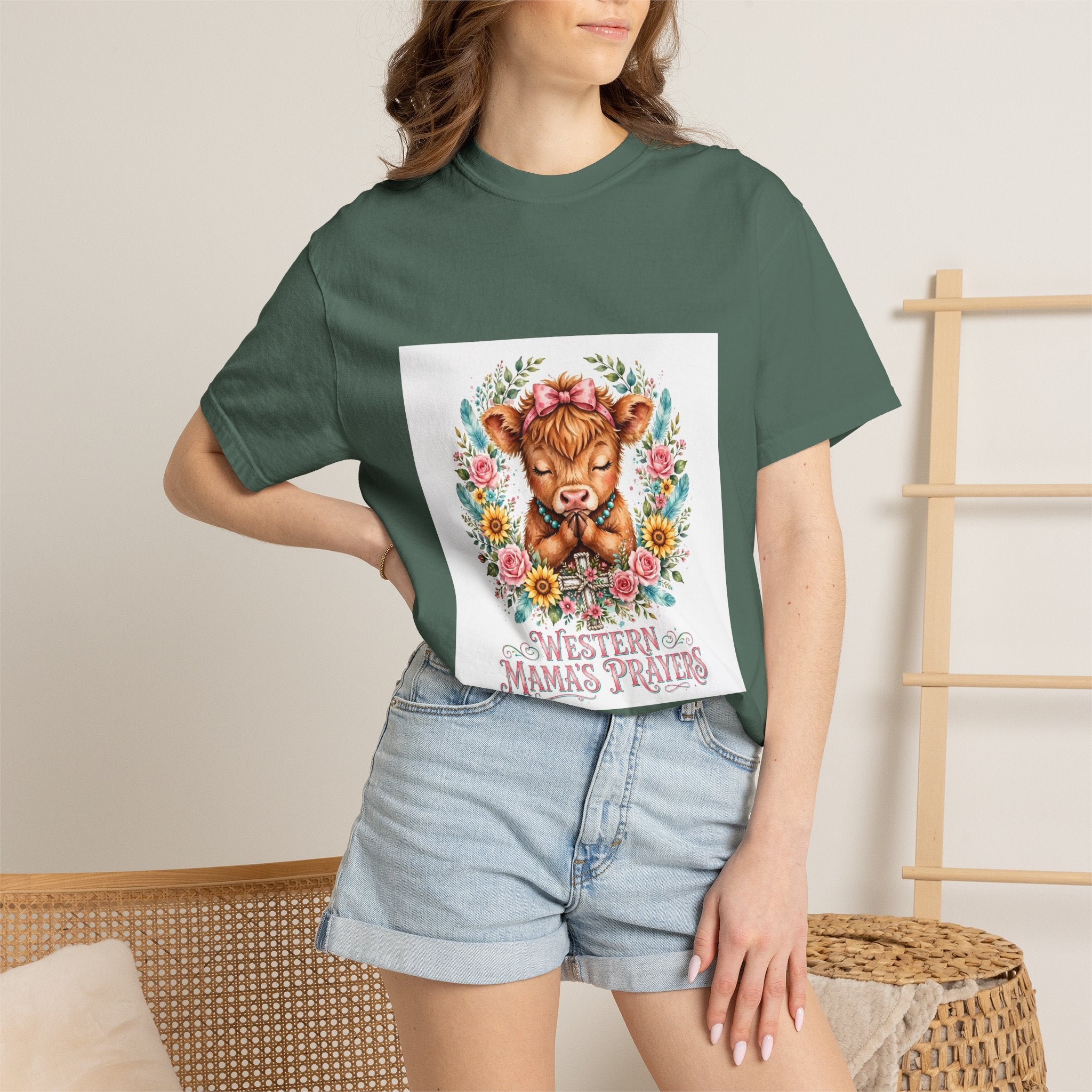 Western Mama Prayer Cow T-Shirt