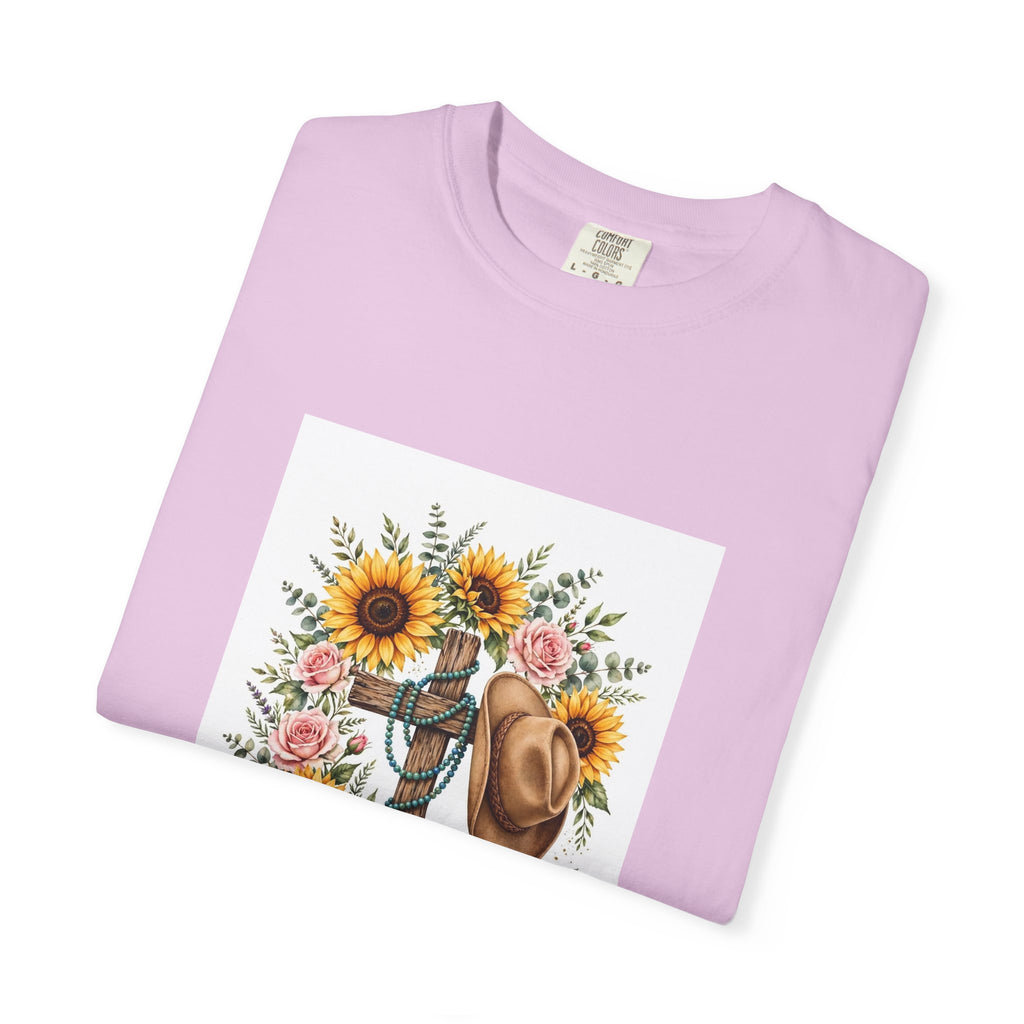 Faith Family Ranch T-Shirt — Sunflower Cowboy Hat Graphic Tee