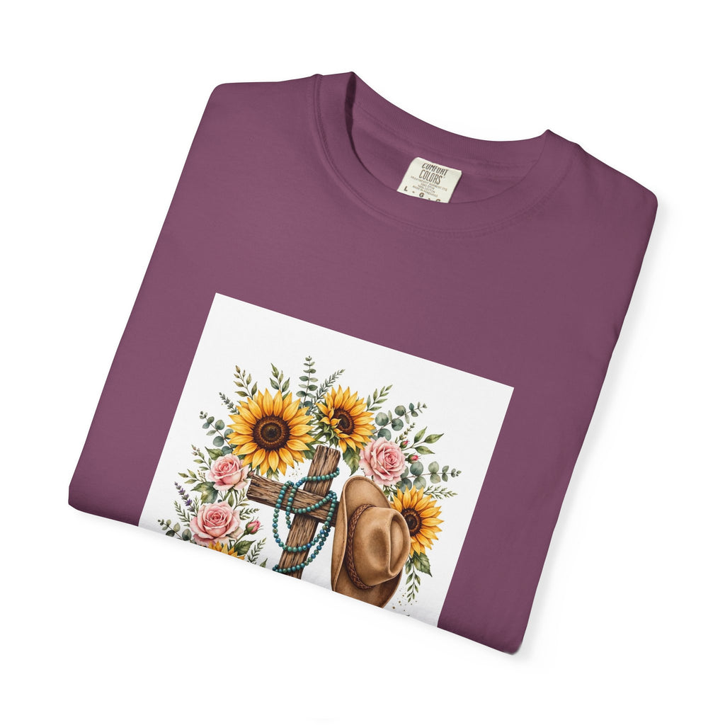 Faith Family Ranch T-Shirt — Sunflower Cowboy Hat Graphic Tee