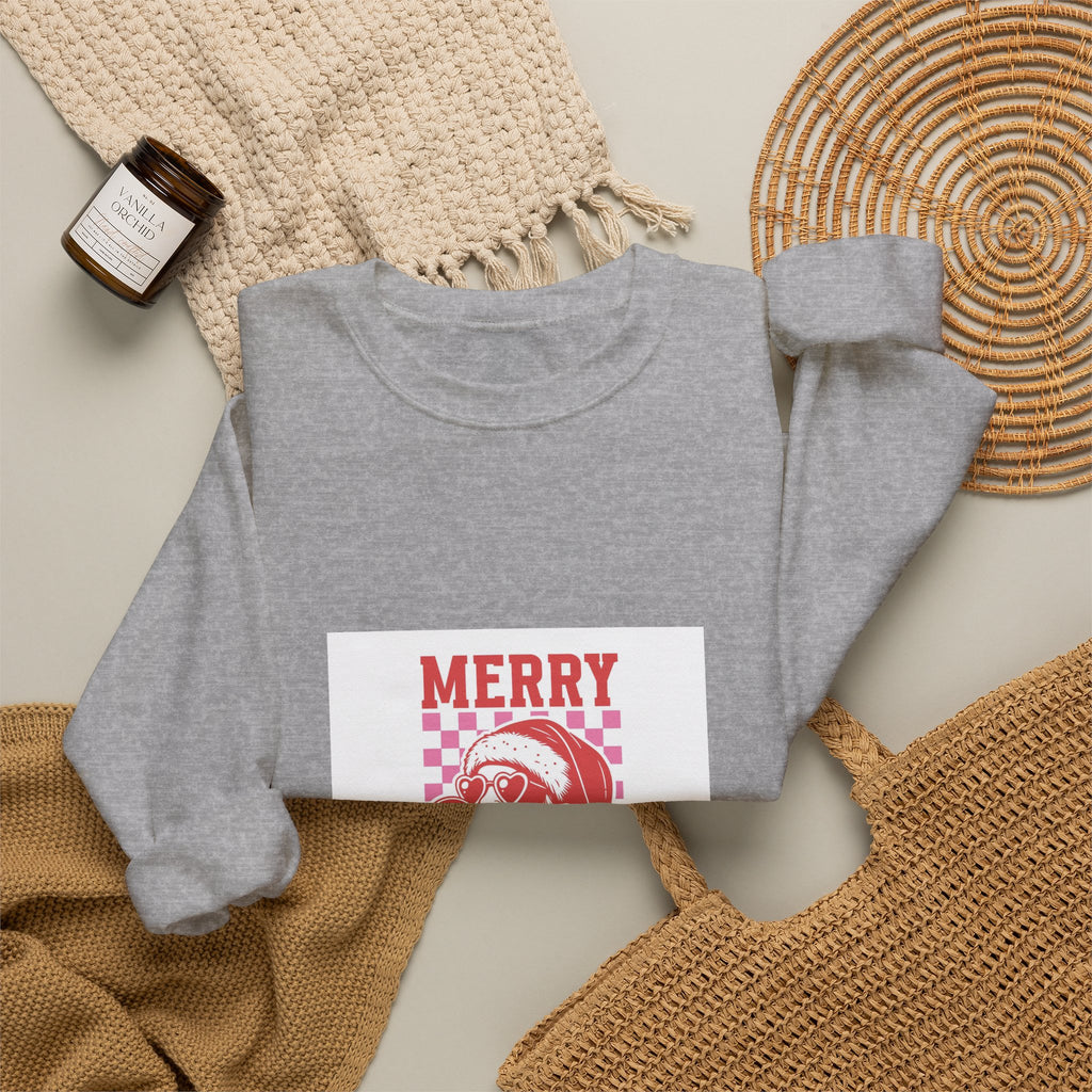 Christmas Santa Crewneck Sweatshirt – 'Merry Christmas' Retro Santa Design
