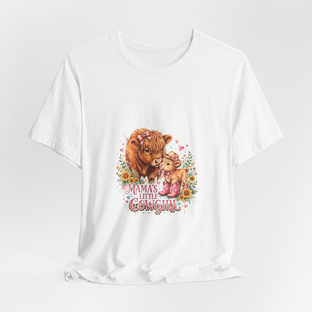 Mama's Little Cowgirl Tee — Western Cowhide Mom & Baby Graphic T-Shirt