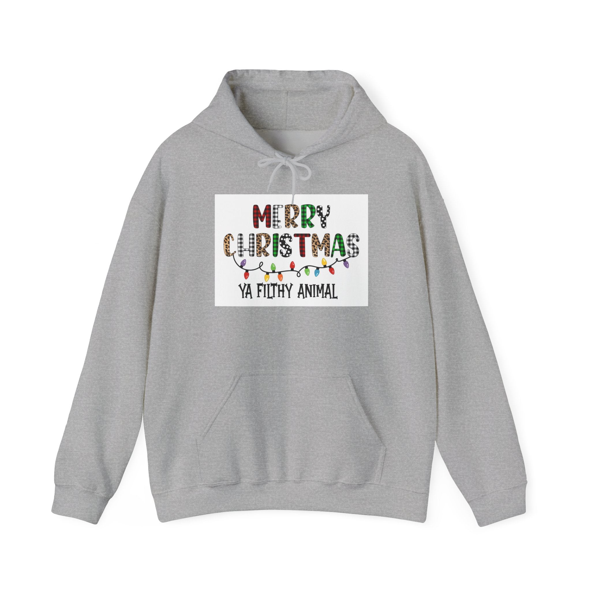 Christmas Hoodie – "Merry Christmas Ya Filthy Animal" Funny Holiday Pullover
