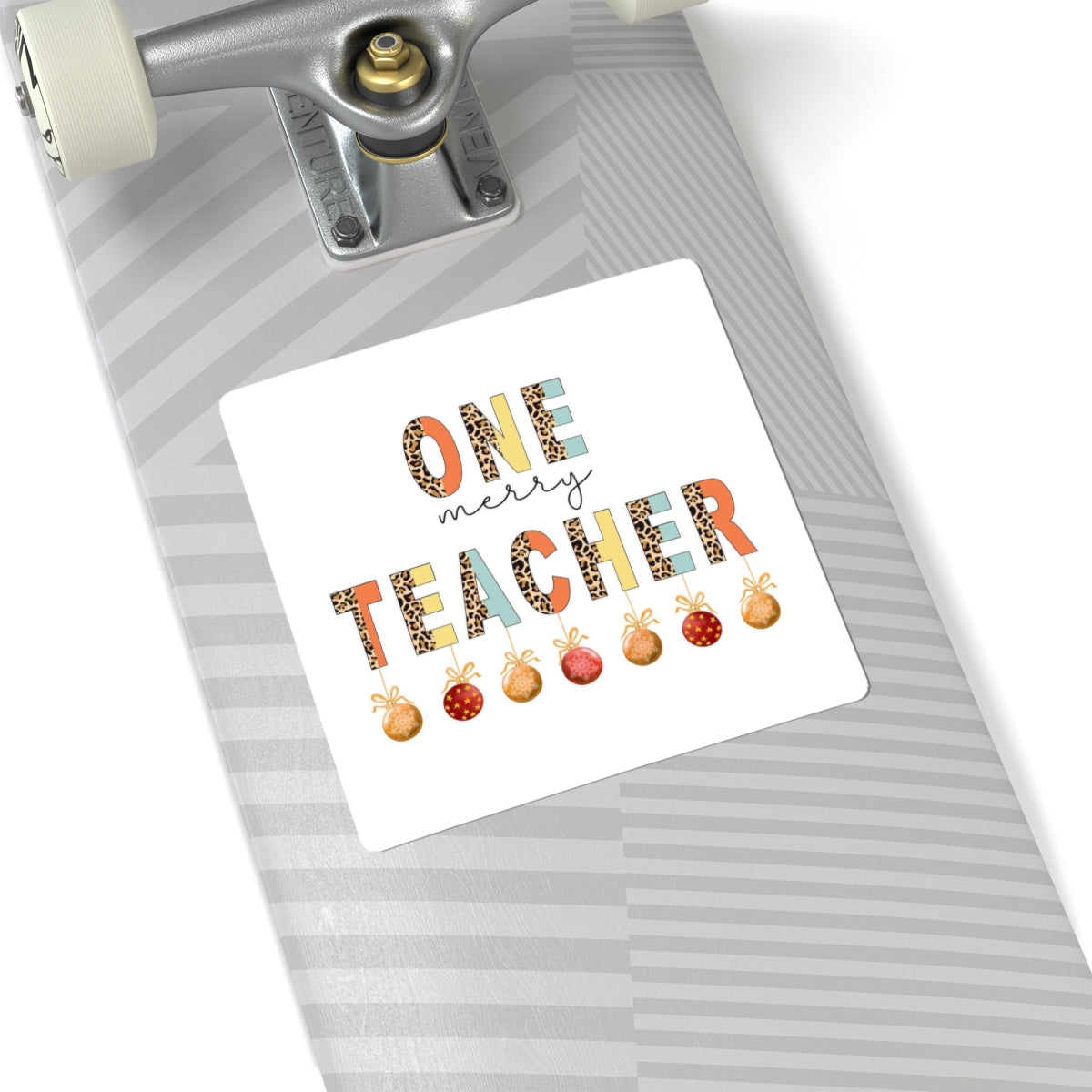 One Merry Teacher Sticker — Christmas Teacher Gift Kiss-Cut Sticker
