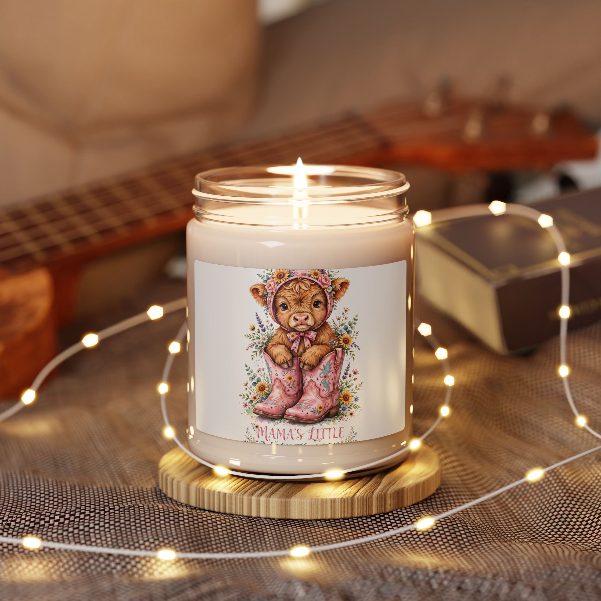Mama's Little Bear 9oz Scented Soy Candle — Floral Baby Shower Gift