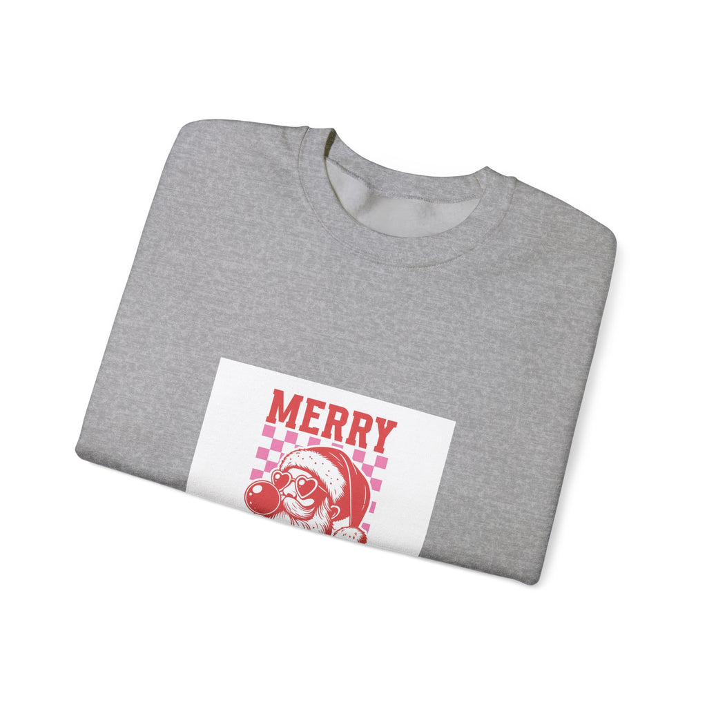 Christmas Santa Crewneck Sweatshirt – 'Merry Christmas' Retro Santa Design