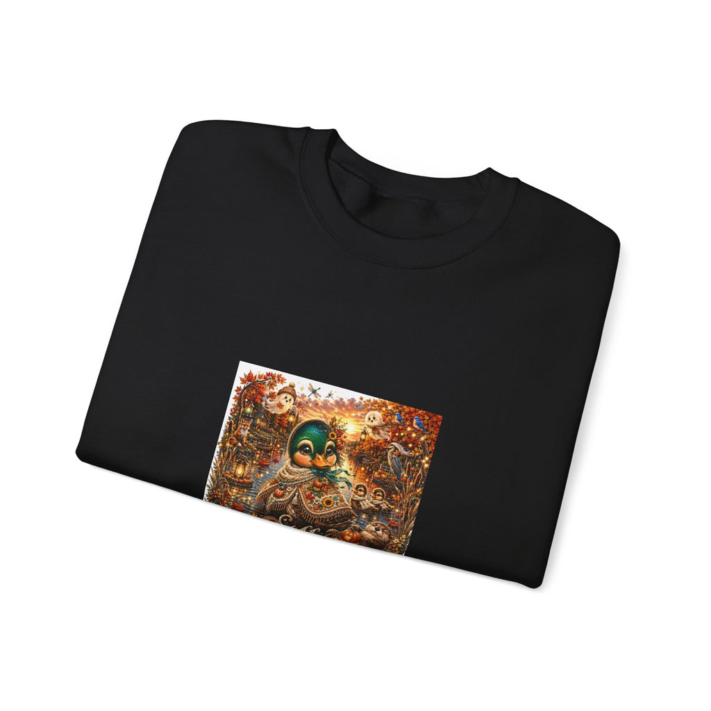 Autumn Sunset Skull Crewneck Sweatshirt – 'Still Waters' Vintage Halloween Graphic