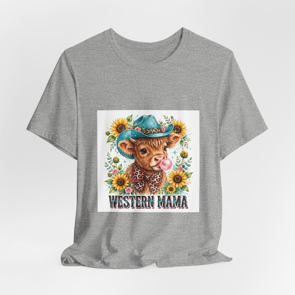 Western Mama Cow Tee — Floral Cowboy Cowgirl Graphic T-Shirt
