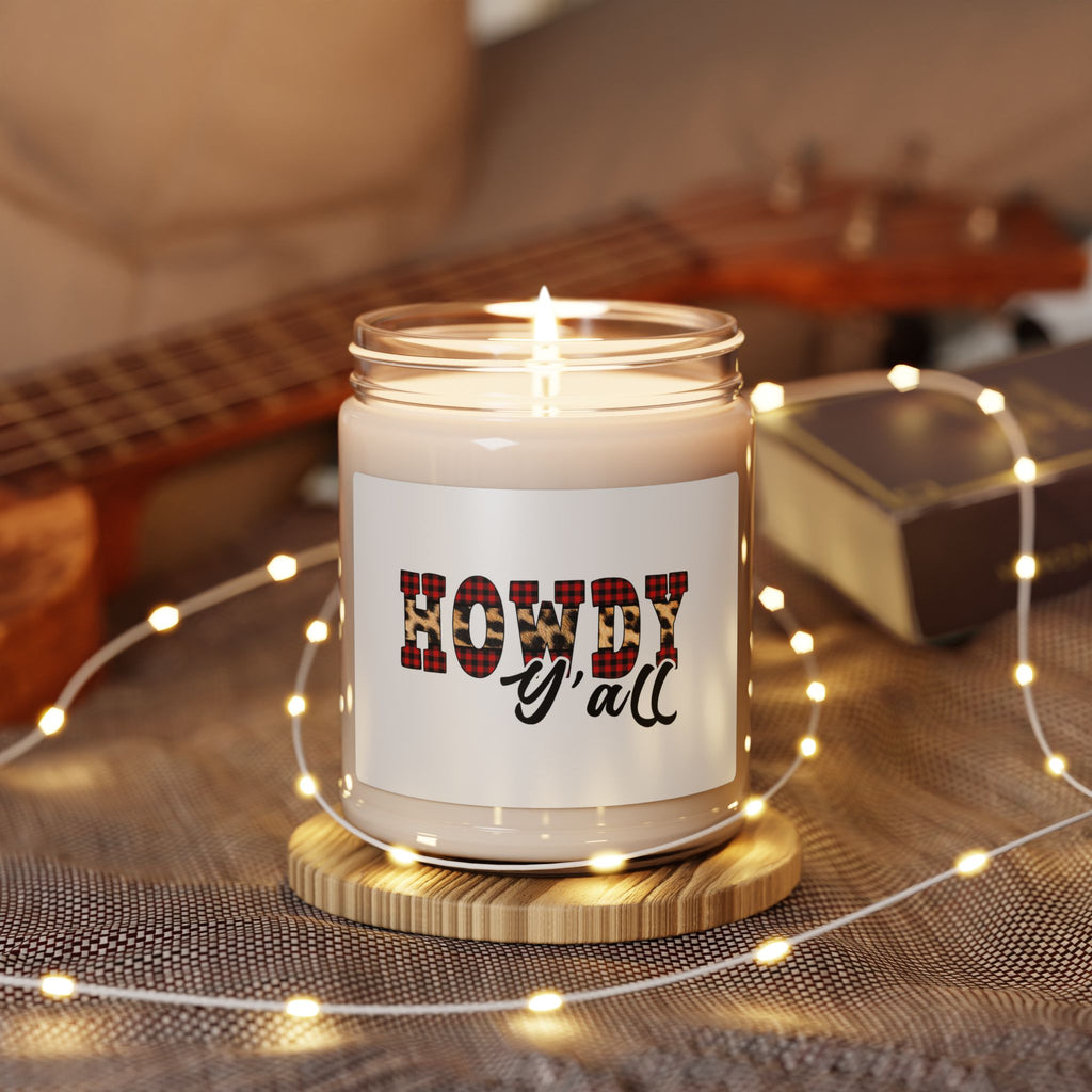 Howdy Y'all Plaid Soy Candle — 9oz Scented Jar