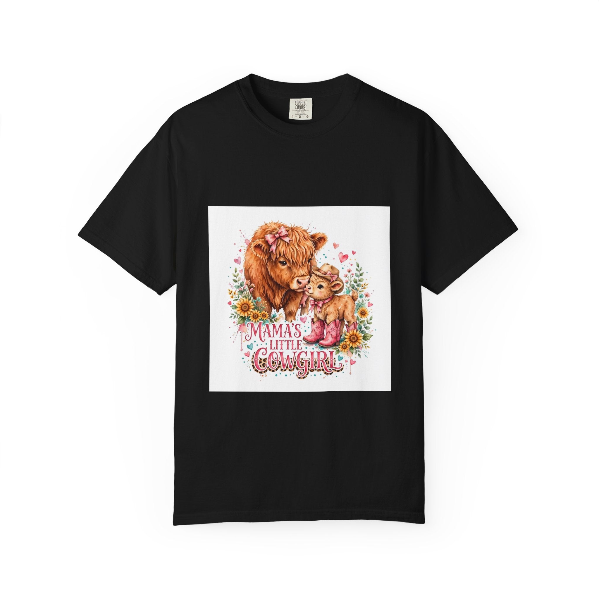 Mama's Little Cowgirl T-Shirt – Cute Highland Cow Mom & Calf Graphic