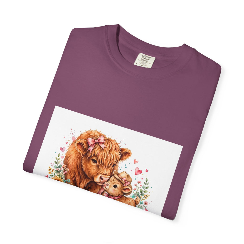 Mama's Little Cowgirl T-Shirt – Cute Highland Cow Mom & Calf Graphic