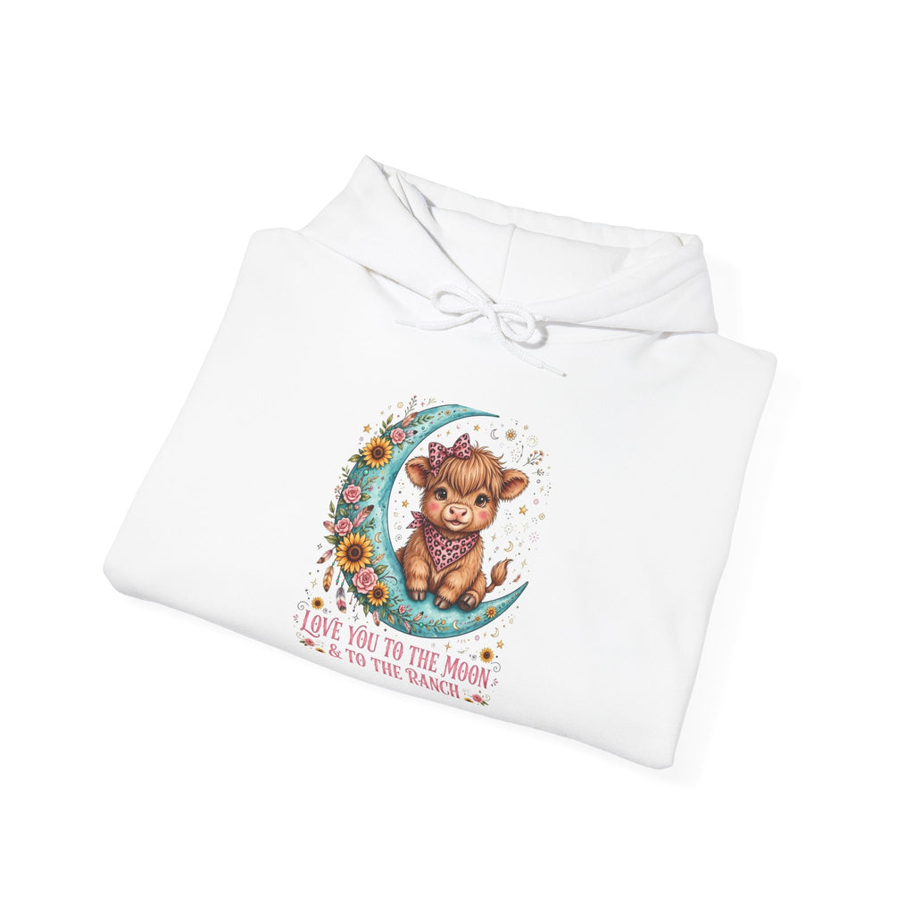 Bear on Moon Hoodie - "Love You to the Moon & to the Back" Cozy Graphic Sweatshirt